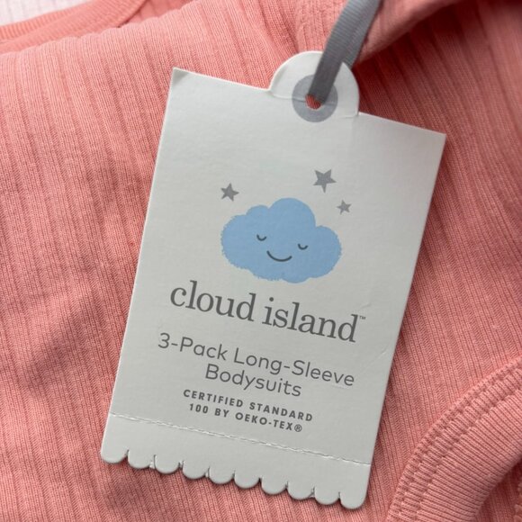 Baby Long Sleeve Bodysuit Snap crotch 6-9 Mo - Set of 3 NWT Pink Taupe Neutrals - Picture 5 of 7